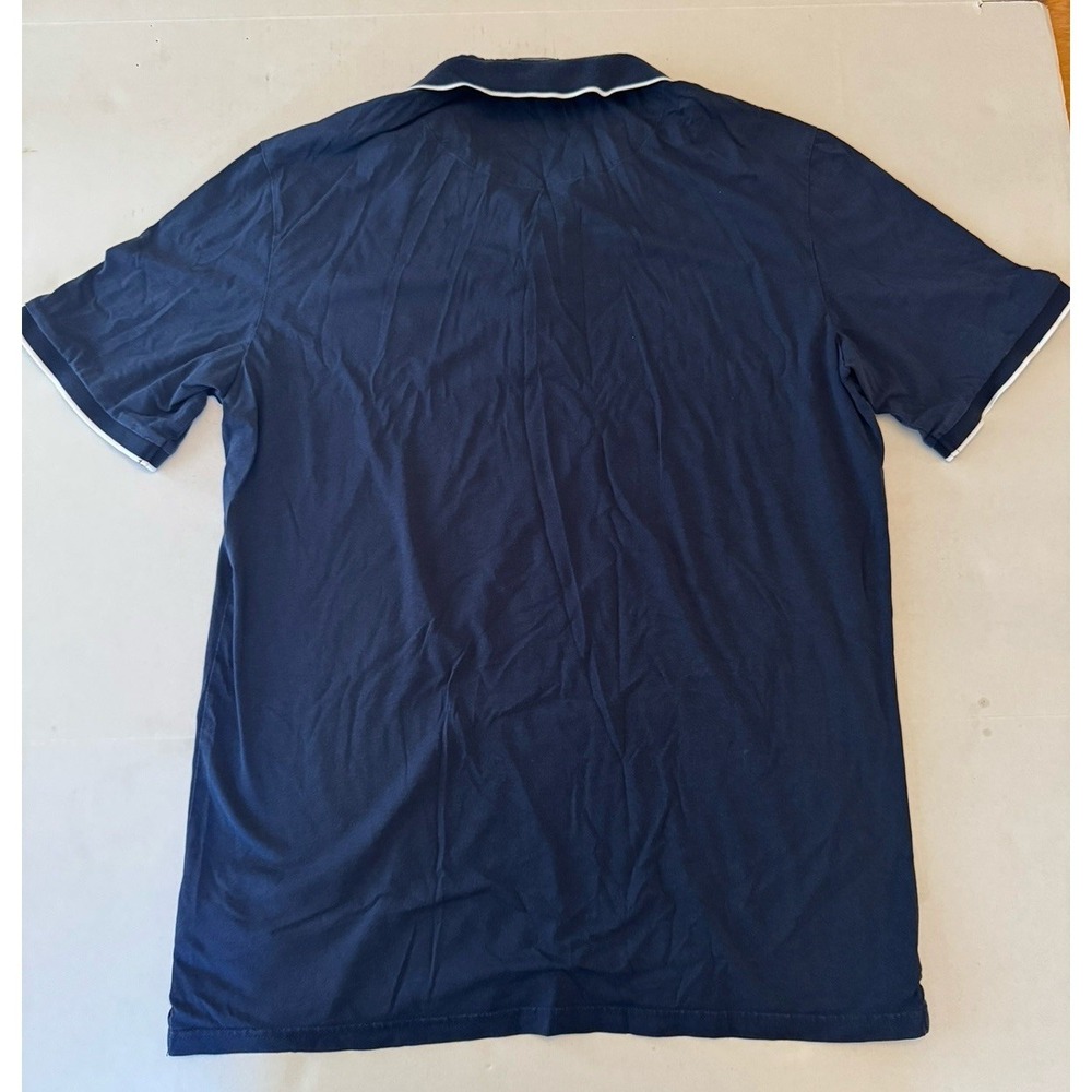 Buttercloth Golf Polo Shirt Mens Large Icy Cotton Slim Fit Navy Blue - Picture 2 of 5